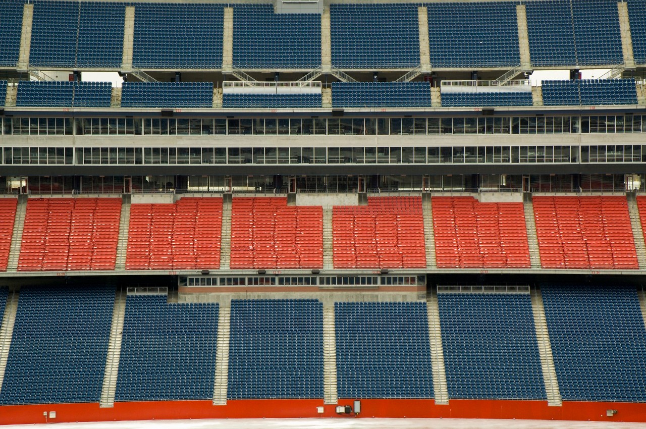 "Empty seats, Foxboro Stadium, Massachusetts"